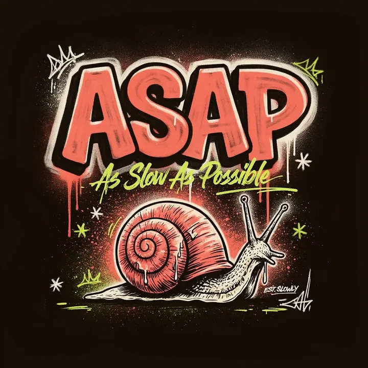 Типографический постер ASAP — As Slow As Possible